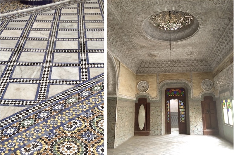 étails ornementaux dans un Riad et un Palais de Fès - Maroc